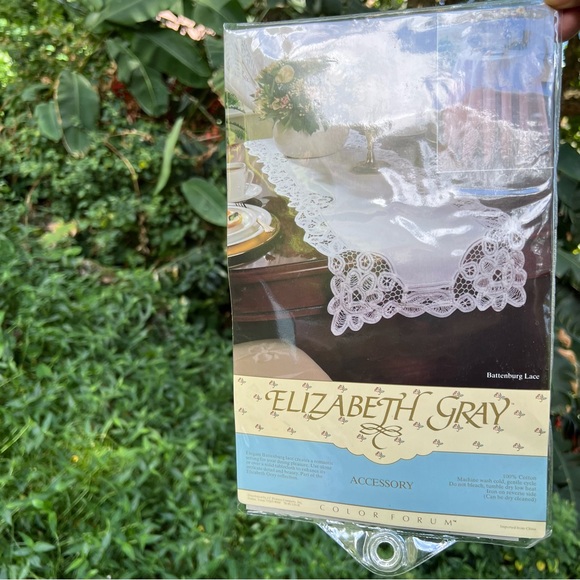 Vintage Battenburg Lace Lace Dresser Table Runner Coffee Table Elizabeth Gray - Picture 13 of 15